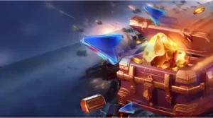 Изображение енота в космическом скафандре с подарочной коробкой, рекламирующего еженедельный бонус в Казино Lucky Bird на игривом космическом фоне.